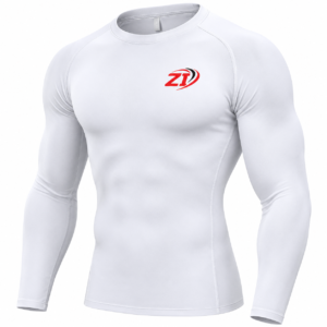 White men's compression shirt front view